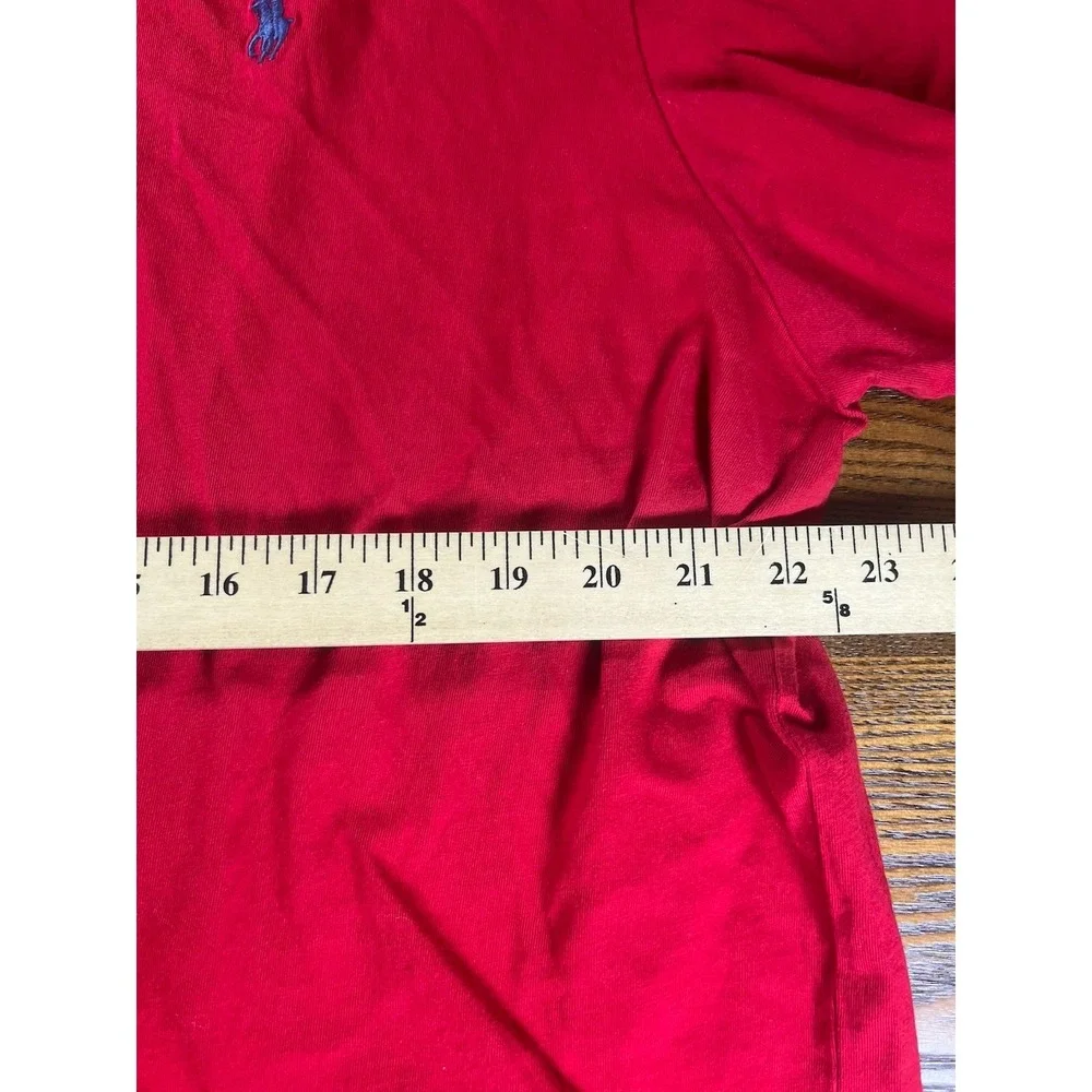 Polo Ralph Lauren Men's Red Cotton Knit Crew Neck Logo T-Shirt Short Sleeve XXL